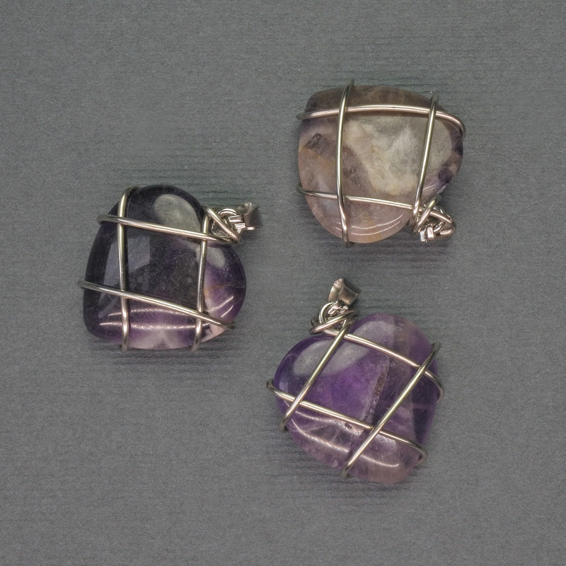 תליון לב מאמטיסט בטווה כסף, קוטר 21×21 מ״מ ±, אורך 27 מ״מ +