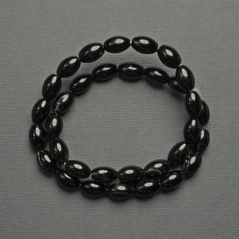 מחרוזות אגט בצורת גרגר, קוטר 12×8 מ״מ+- על חוט, אורך 39 ס״מ+