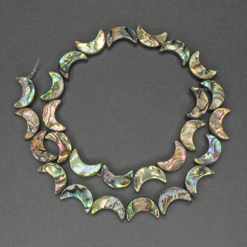 חרוזי הליוטיס ירח, קוטר 15 מ״מ +-, אורך 39 ס״מ+- על חוט