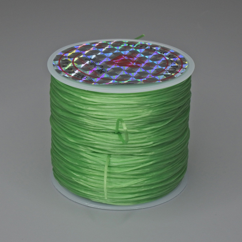 אביזרי גומי למלאכה בובינה ירוק עלים בהיר, אורך 30 מ׳ +