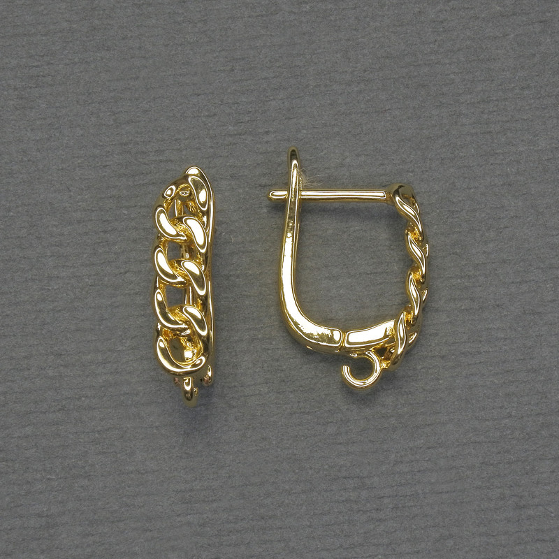 קרסי עגילים זהובים 18×4 מ״מ - זוג