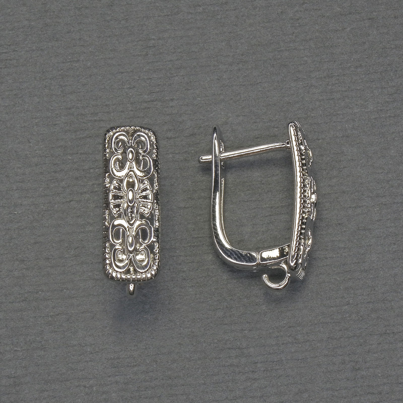 חוטי עגיל ממתכת כסופה 17×6 מ״מ+ - זוג