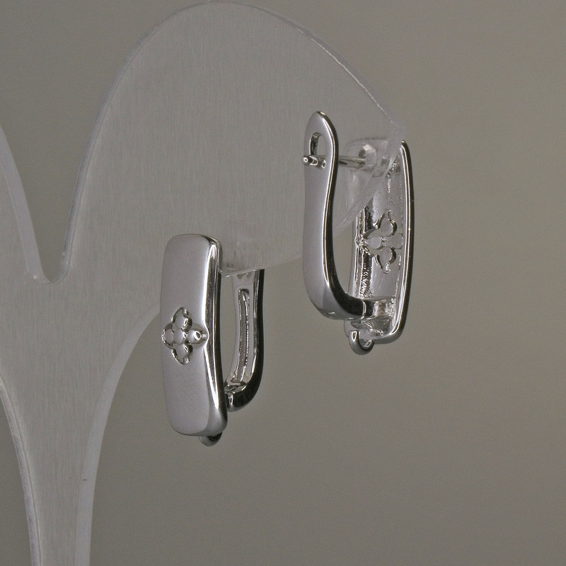 ווים לעגילים ממתכת כסופה 17×6 מ״מ + - זוג