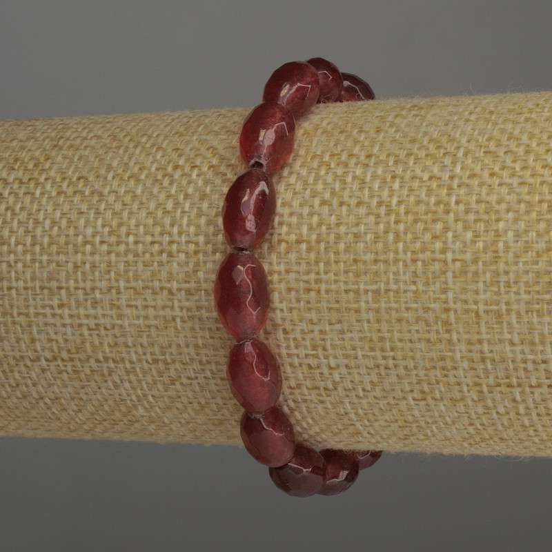 צמיד טורמלין – חרוזי גביש חתוכים, קוטר 12×7.5 מ״מ, אורך 18 ס״מ גמיש