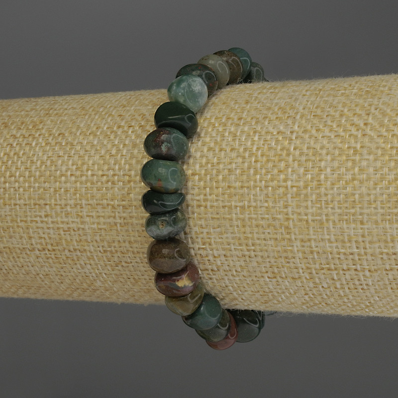 צמיד אגת מגולגלת, קוטר 9×7 מ״מ ±, אורך 18 ס״מ סטרץ'