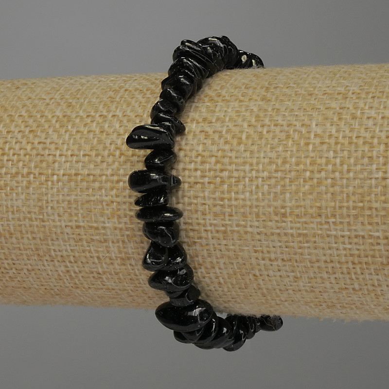 צמיד אגט גרגרי, קוטר 6–12×3–6 מ״מ, אורך 18 ס״מ סטרץ׳