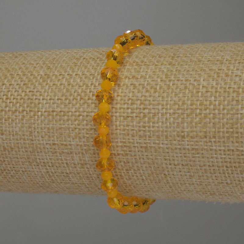 צמיד מקריסטל צ'כי רונדל, קוטר 6×5 מ״מ ± וקוטר 3.5×2.5 מ״מ ±, אורך 18 ס״מ ±, אלסטי