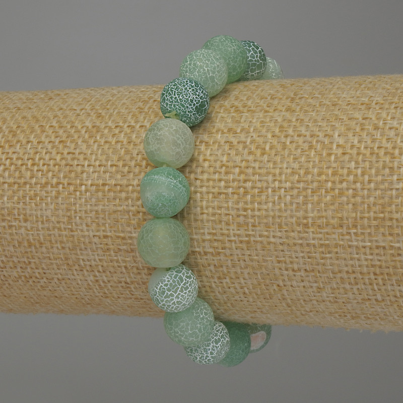 צמיד אגט קר — כדור חלקים, קוטר 10 מ״מ, אורך 18 ס״מ, אלסטי