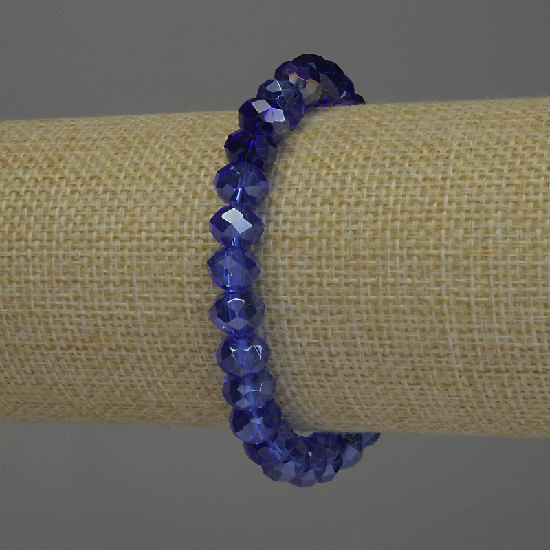 צמיד מקריסטל צ'כי חרוט – רונדל, קוטר 8×6 ס״מ, אורך 18 ס״מ – אלסטי