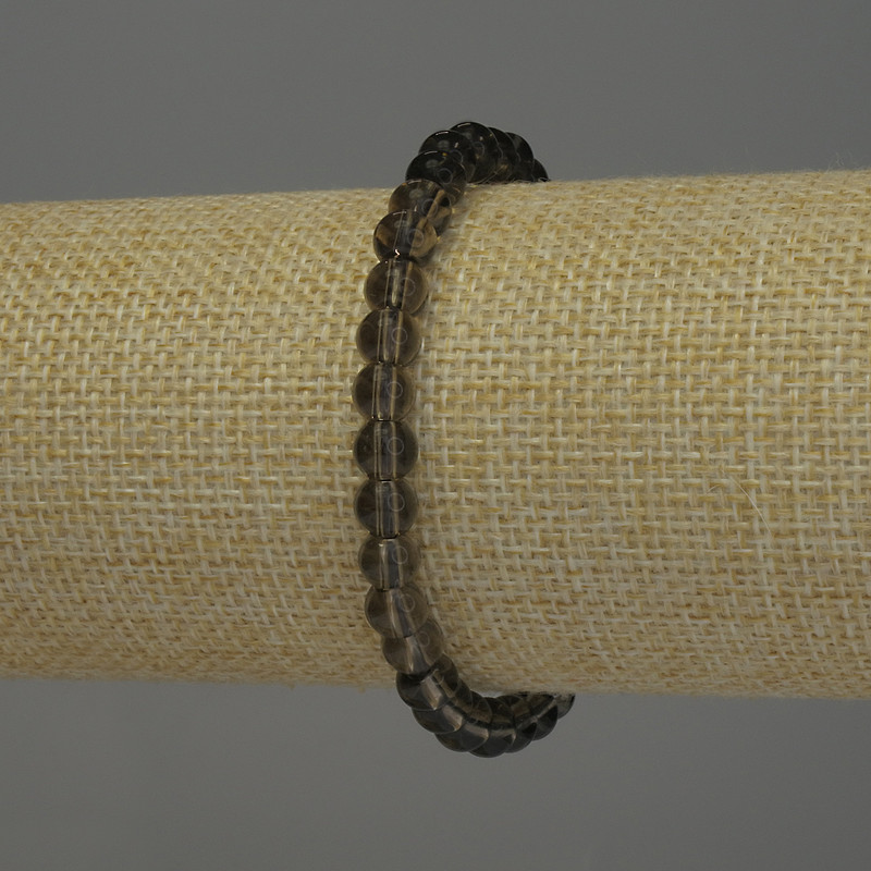 צמיד ראוכטופז חלק עם חרוזים בקוטר 6 מ"מ, אורך 18 ס"מ גמיש