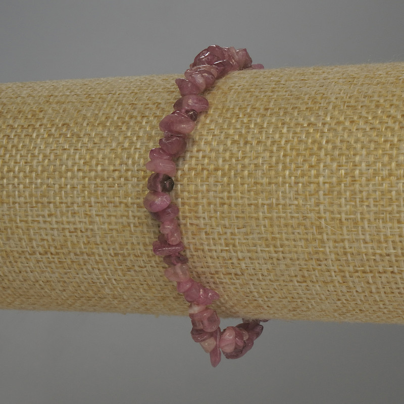 צמיד פירורי תורמלין, קוטר 4-7×2 מ״מ, אורך 18 ס״מ, אלסטי