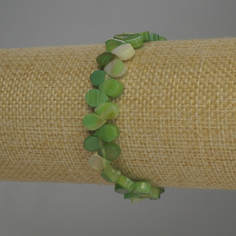 צמיד אגט בצורת טיפה, קוטר 8×6 mm, אורך 18 ס״מ אלסטי