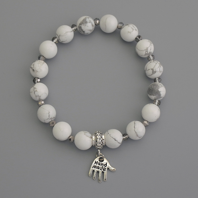 צמיד קאהולונג כדור, קוטר 8 מ״מ+- קריסטל צ'כי רונדל 3,5×3 מ״מ+- אורך 18 ס״מ+- בסיס אלסטי