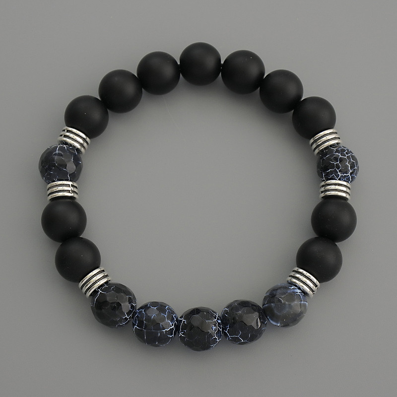 צמיד אסורטי – חרוז חלק ומשונן בקוטר 10 מ"מ, אורך 18 ס"מ, סטרץ