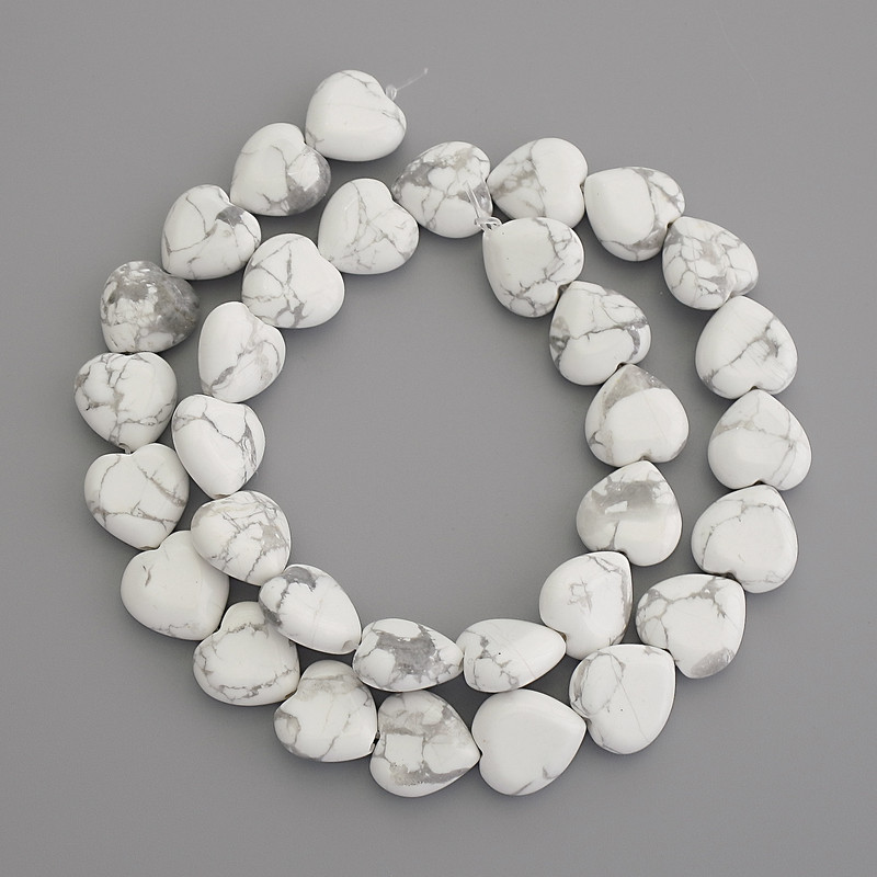 מחרוזות קאולונג מאבן טבעית בצורת לב, קוטר 12×12 מ״מ ± על חוט, אורך 39 ס״מ+