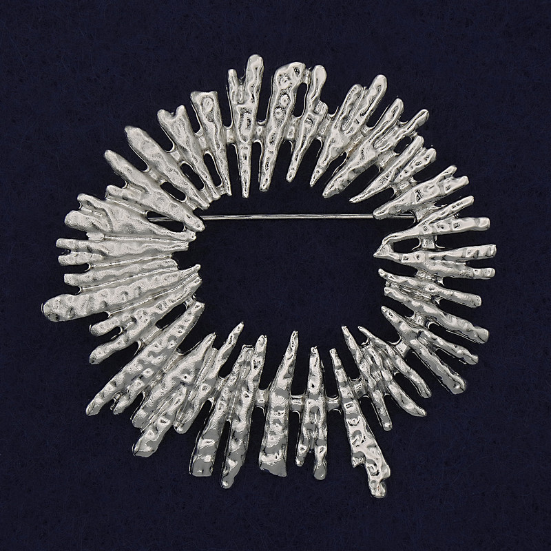 סיכת ההדגש ממתכת כסופה 54×56mm