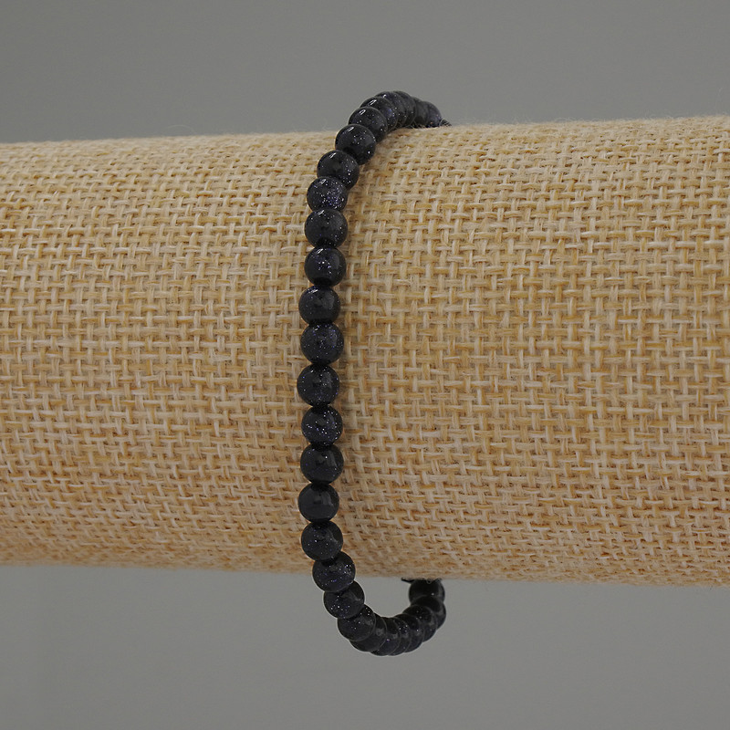 צמיד אבטורין ליל הקהיר 4 מ״מ חלק, אורך 18 ס״מ סטרץ'