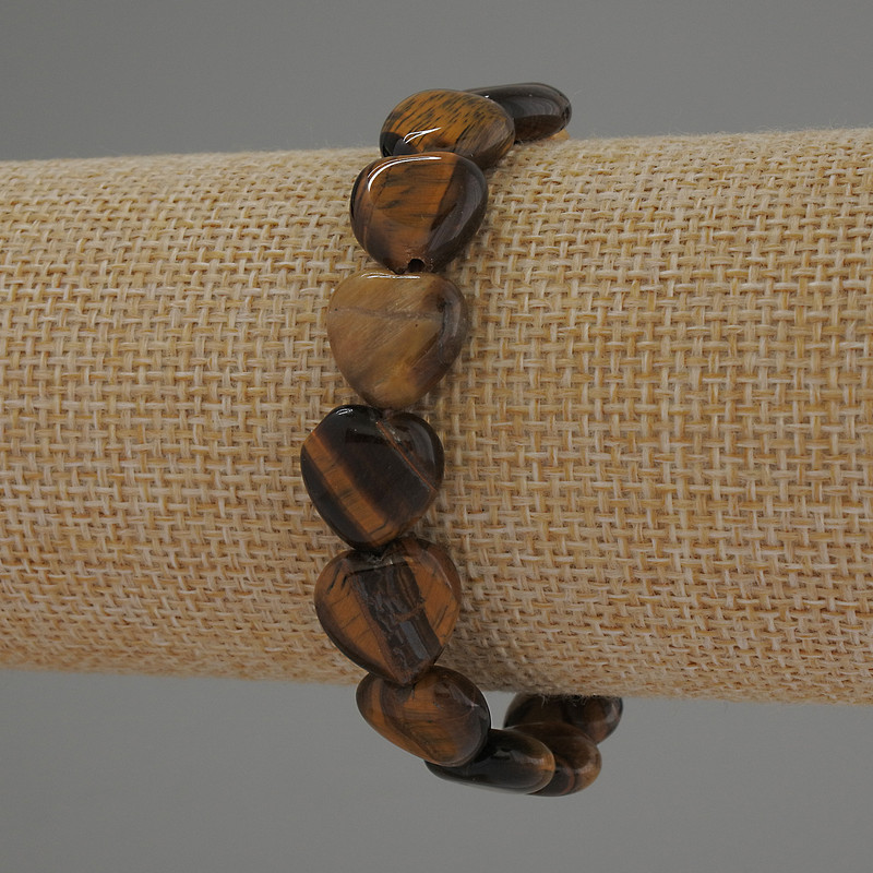 צמיד מעין הטייגר איי בצורת לב, קוטר 12 מ״מ ±, אורך 18 ס״מ ±, אלסטי