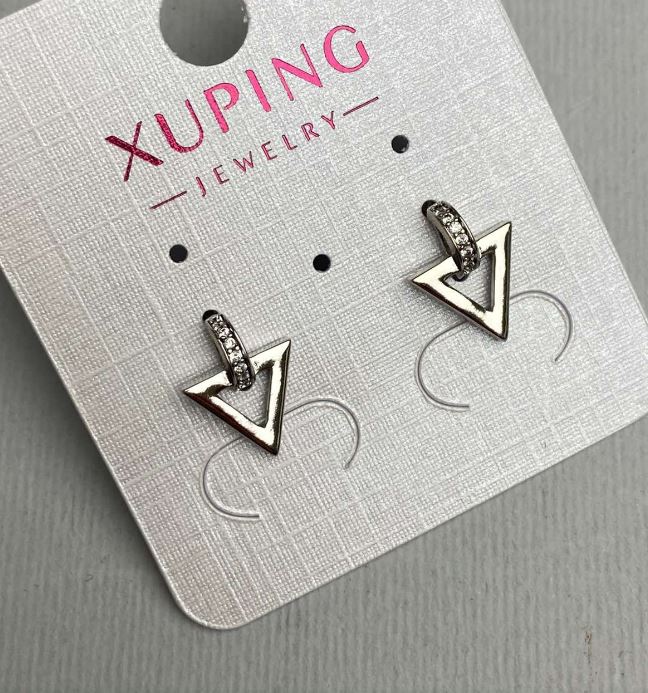 עגלי סטוד כדוריים Xuping עם אבני זירקון לבנות, קוטר 10×13 מ״מ ± רודיום