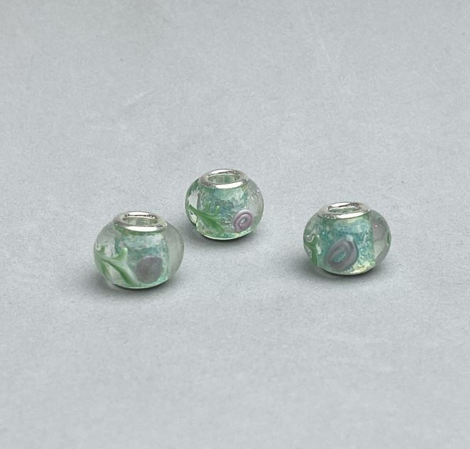 חרוז פנדורה מפלסטיק, קוטר 14×10 מ״מ, קוטר 4,5 מ״מ, אריזה 6 יחידות