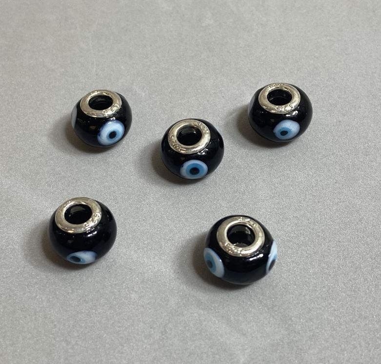 חרוז פנדורה מפלסטיק, קוטר 14×10 מ״מ, פתח 4.5 מ״מ, סט של 6 יחידות