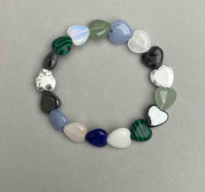 צמיד לב מגוון, קוטר 12 מ״מ, אורך 18 מ״מ, אלסטי