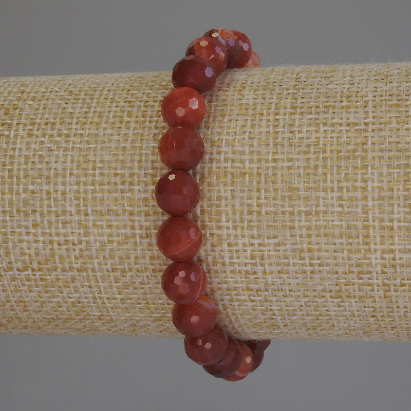 צמיד אגט מחוספס – חרוזים בקוטר 8 מ"מ, אורך 18 ס"מ – סטרץ