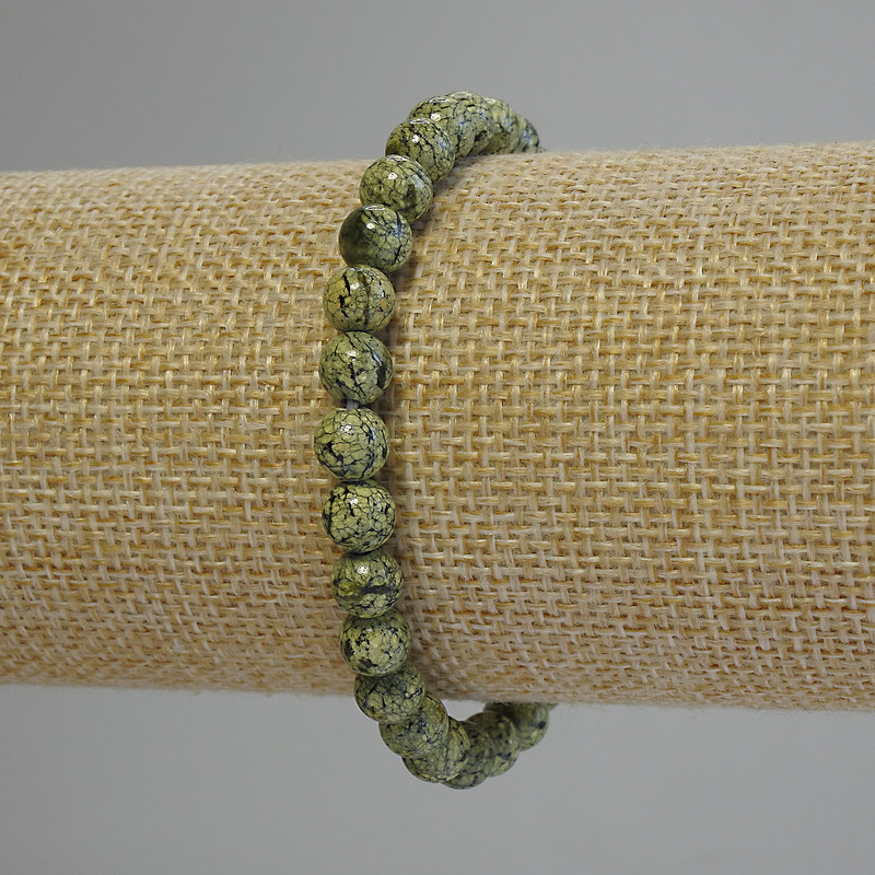 צמיד שרשרת נחש חרוזים חלקים בקוטר 6 מ״מ, אורך 18 ס״מ (אלסטי)