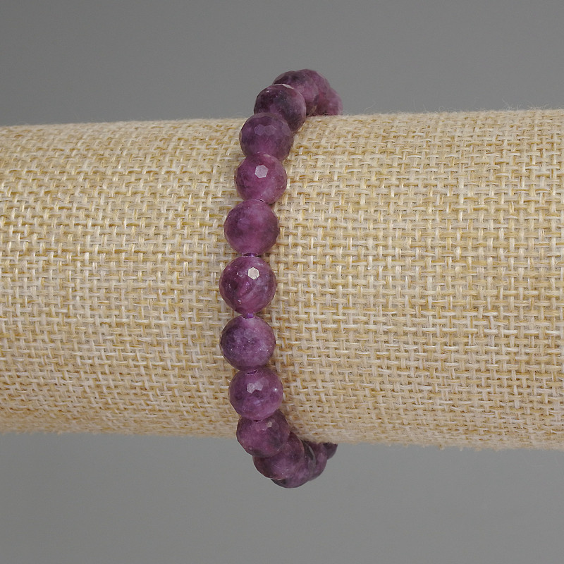 צמיד טורמלין בצורת כדורי חיתוך, קוטר 8 מ״מ ±, אורך 18 ס״מ ±, גמיש