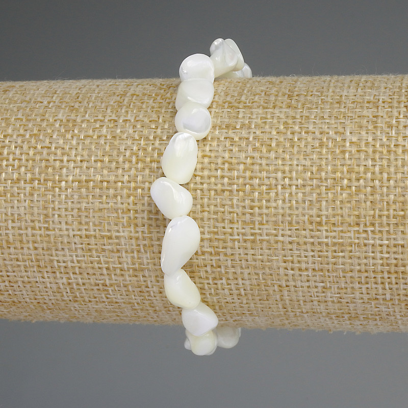 צמיד מפרלאמוטר מלוטש, קוטר 8×6-8 מ״מ, אורך 18 ס״מ, סטרץ