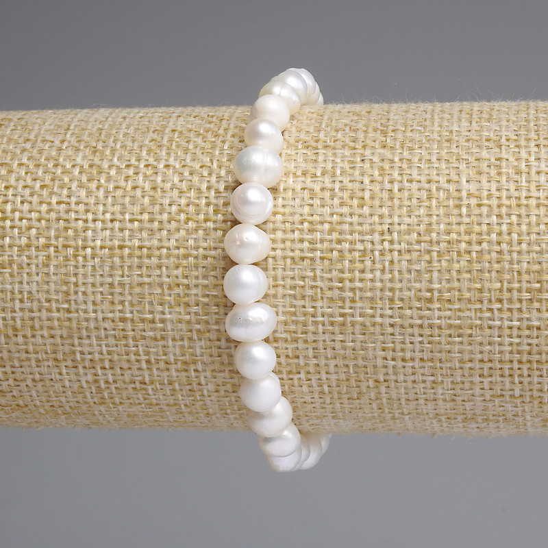 צמיד פנינים מהנהר 6–7×6–6 מ״מ, אורך 18 ס״מ, אלסטי