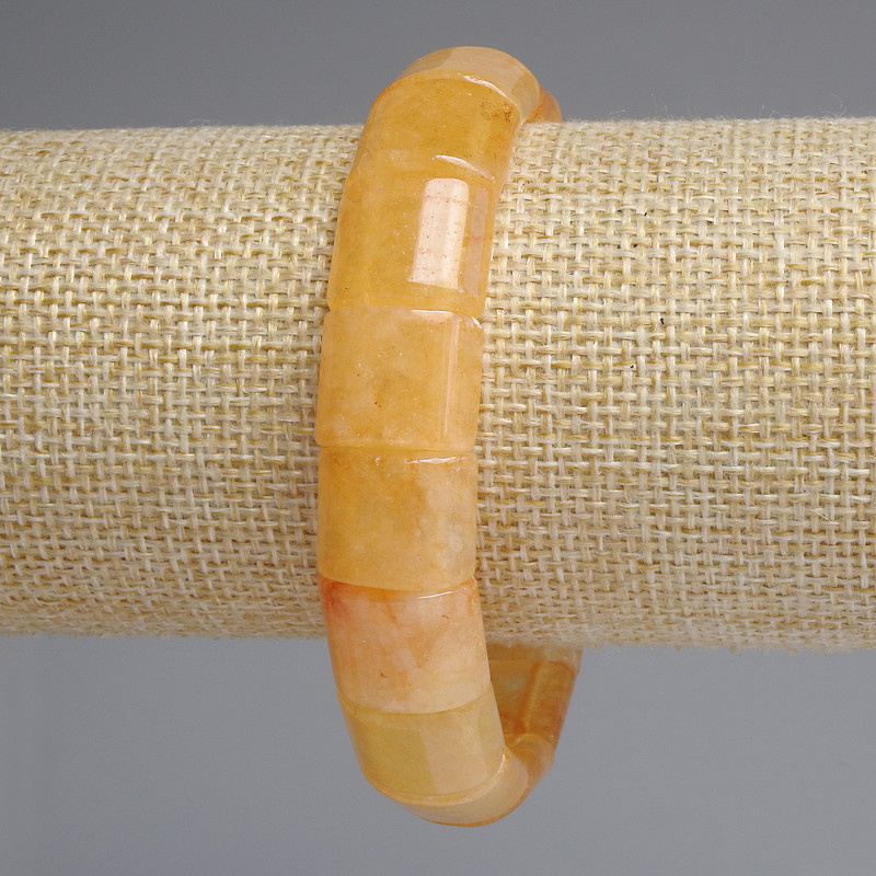 צמיד ציטרין עם חוליות, קוטר 13×15 מ״מ, אורך 18 ס״מ, סטרץ'