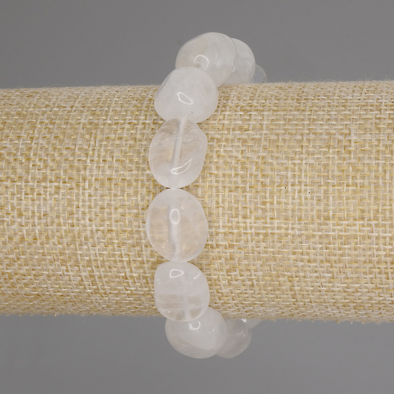 צמיד מקריסטל ההרים – חרוזי חיתוך, קוטר 13–15×12–13 מ״מ, אורך 18 ס״מ, אלסטי