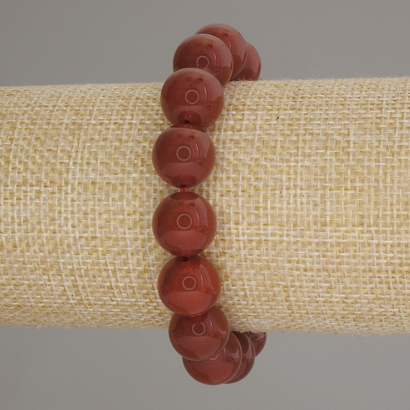 צמיד סרדוליק עם חרוזים חלקים, קוטר 12 מ״מ, אורך 18 ס״מ, אלסטי