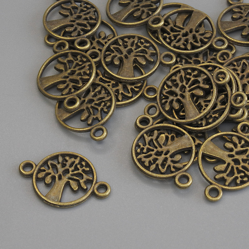 מחבר פרזול בצבע ברונזה, קוטר 18×12 מ״מ, פתח 1.6 מ״מ, אריזה 22 יח׳ ±