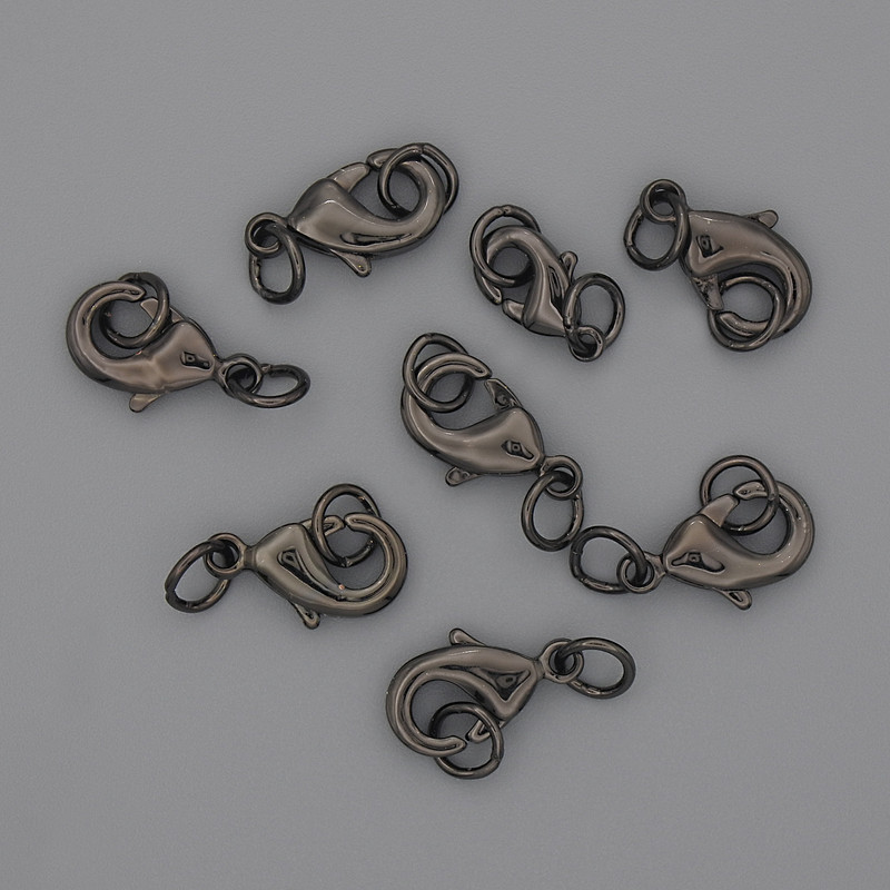 סוגר קרבינר 12×6 מ״מ בצבע מתכת שחורה