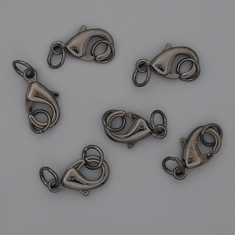 סוגר קרבינר 15×9 מ״מ בצבע מתכת שחור