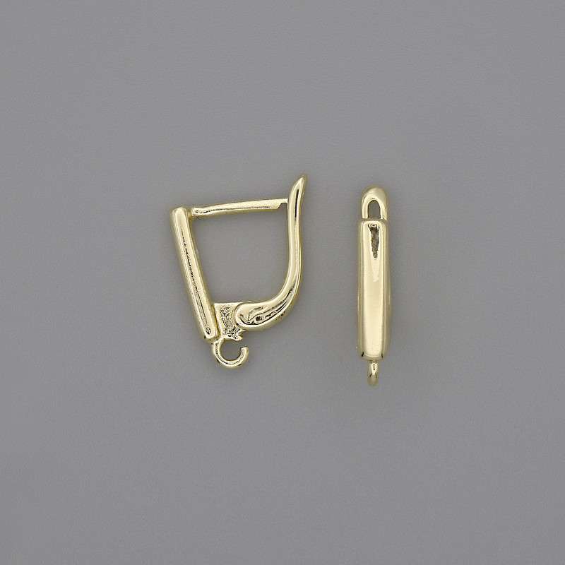 קרסים לעגילים זהובים 15×3 מ״מ (+) - זוג