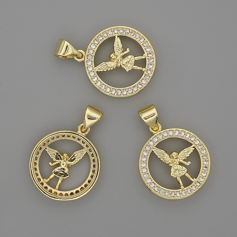 תליון מלאך 16×22 מ״מ, אורך 22 מ״מ, מתכת זהובה