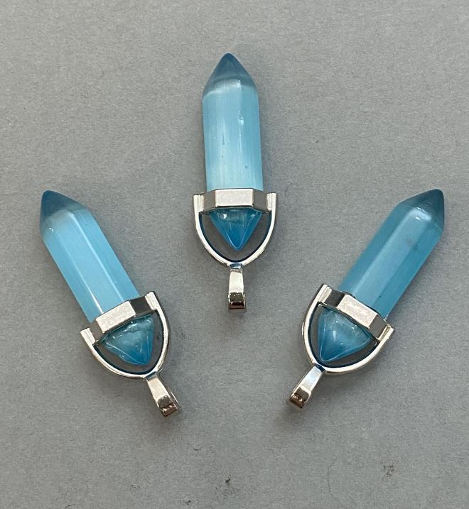 תליון «עין החתול» בצורת שש-צלעית גביש כדור 8×31×41 מ״מ +