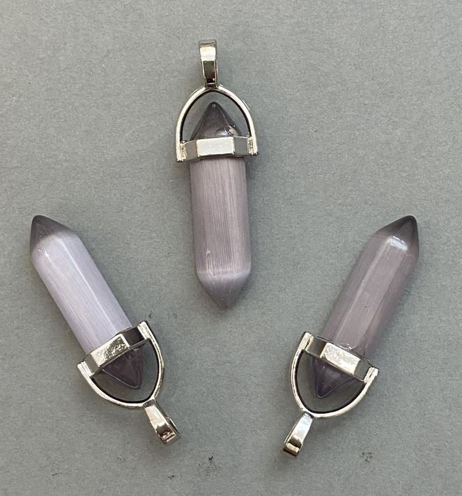 תליון עין החתול משושה — כדור גבישי 8×31×41 מ״מ+