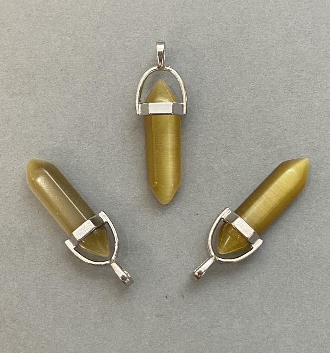 תליון עין החתול משושה מקריסטל כדור 8×31×41 מ״מ+