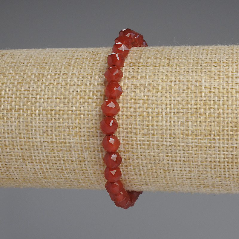 צמיד סרדוליק עם פאות מרובות, קוטר 6×6 מ״מ, אורך 18 ס״מ, בסיס אלסטי