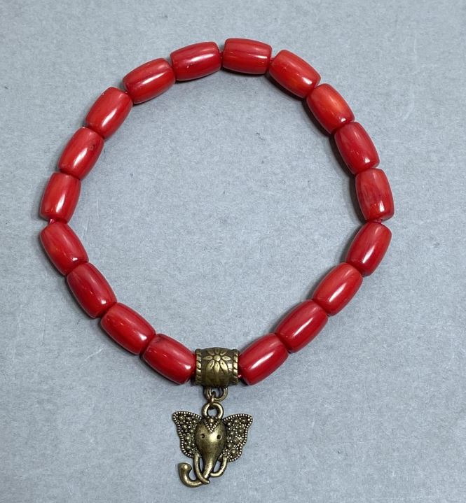 צמיד קורל Barilo 9.5×6.5 מ"מ ± עם תוספת דקורטיבית, אורך 18 מ"מ ±, על בסיס אלסטי