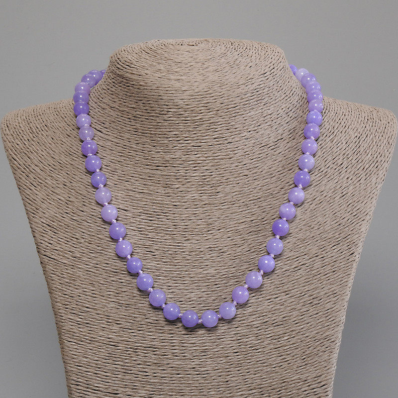 שרשרת אקוומרין: כדורי חלקים בקוטר 8 מ״מ, אורך 50 ס״מ