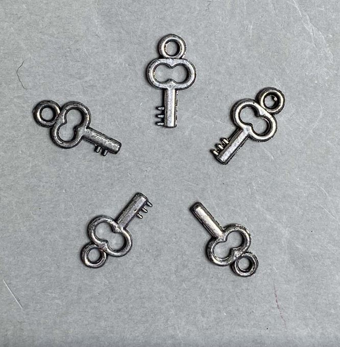 הנחה! אריזה 0,5 ק"ג. אביזרי תכשיטים תליון מפתח פלסטיק, צבע כסף כהה, מידות 20×11×3 מ״מ ± פתח, קוטר 3 מ״מ