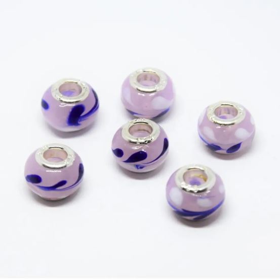 חרוז פנדורה מפלסטיק, קוטר 14×11 מ״מ, קוטר חור 4.5 מ״מ, אריזה 6 יחידות