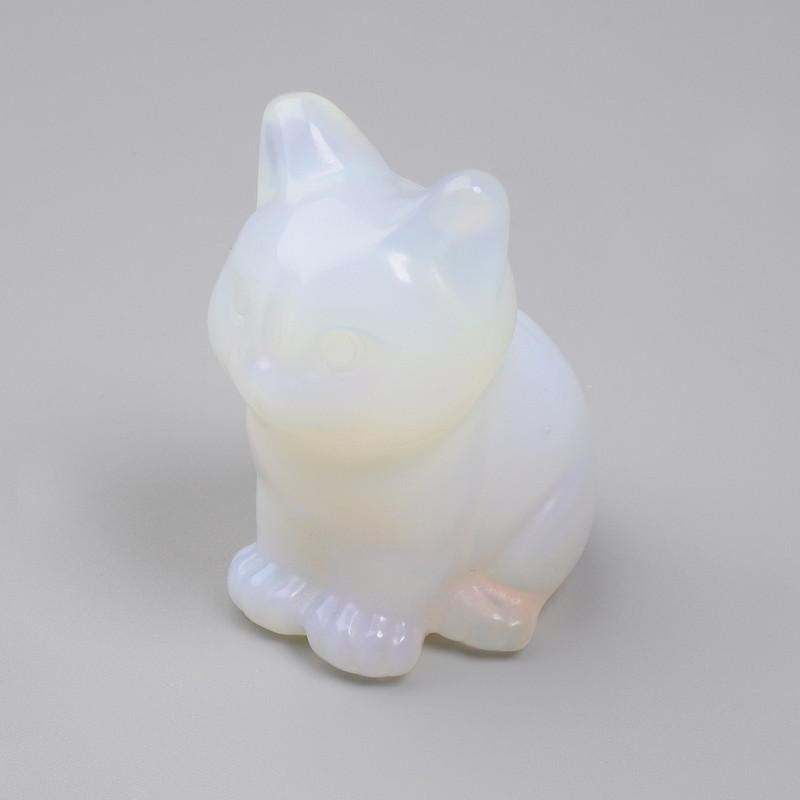 פסל מזכרת של חתול מאבן ירח 40×30×23 מ״מ+