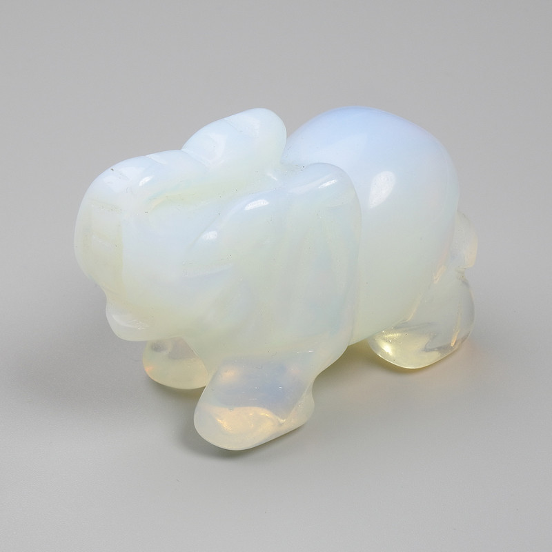 פסל מזכרת של פיל עשוי מאבן הירח 55×35×26 מ״מ+