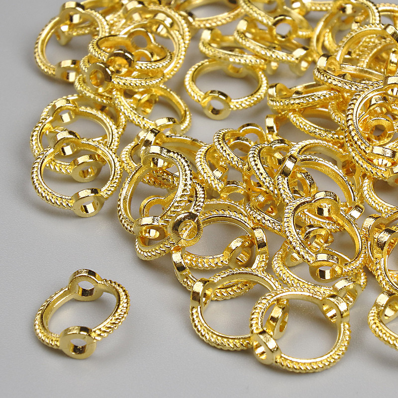 אביזרי תכשיטים: התקן חרוז עגול, קוטר 8 מ"מ, גימור זהב בהיר, 62 יחידות ±